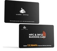 Luckcrab RFID Blocking Cards 2PCS - Contactless NFC Credit Debit Card & Passport Protector, Identity Theft Protection for Wallet & Travel, Slim Smart Design for Men & Women