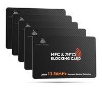 Luckcrab RFID Blocking Cards 5 Pack - Slim SafeCard NFC Wallet Protector for Contactless Credit/Debit Cards & Passports - Anti-Theft RFID Shield for Identity & Data Protection