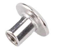 LUCKDANO 100 Pair Rivet Stud Set - Round Flat Head Stainless Steel Rivet and Screw Kit for Leather, DIY Crafts, and Fastening - Size: 0.16x0.2x0.33in