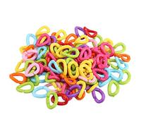 LUCKDANO 100Pcs Plastic Bird Chain Links DIY Toys Mix Color Kit for Bird Cage Decoration