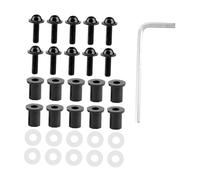 LUCKDANO 10pcs Motorcycle Windshield Kit, Universal M5 Fasteners with Nuts & Washers, Durable Anodized Finish for All Motorbikes, Easy Install (Black)