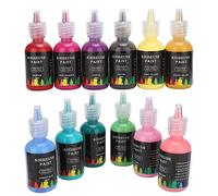 LUCKDANO 12 Color Ink Paint, Water Based Environmental Friendly Art Ink for DIY Airbrush, with 12 X 29ml Bottles for Textile Metal Wood Ceramic Crafts