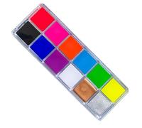 LUCKDANO 12 Colors Face Body Oil Paint, Bright Smooth Texture Safe Ingredients, with High Ductility for Halloween Party Stage Performance