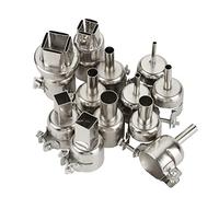 LUCKDANO 12pcs Heat Nozzles Kit, Repair Tool Accessory, Steel Material, High Temp, for 850 Hot Air Soldering Station, Round Square Double,Layer, Different Sizes Shapes,