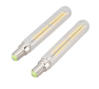 LUCKDANO 2 Pack E14 LED Tube Bulbs 4W Warm White 2300K - Clear T20x120mm Tubular Lamps, Energy Saving No Flicker Small Screw Light for Bedroom, Living Room, Bathroom