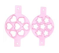 LUCKDANO 2-Pack Silicone Egg Ring Pancake Maker, Non-Stick Egg Pan Flipper Mold, DIY Kitchen Supplies