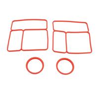 LUCKDANO 2 Pack Silicone Food Container Lid Sealing Gasket for Omiebox Lunch Box Airtight Leakproof Replacement with 2 Spares (Red)