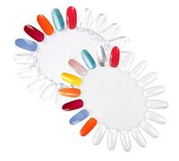 LUCKDANO 20 Nail Tips Polish Gel Color Display Card Transparent Color Nail Art Practice Chart with Stickers for DIY Art Beginners (20 transparent colors)