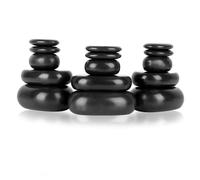LUCKDANO 20 Pcs Hot Spa Black Basalt Oval Shape Stone Essential Oil Massage Stones Set for Professional and Home Use - Complete Foot Spa Experience
