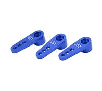 LUCKDANO 25T Servo Horn Metal Steering Arm, RC Servo Arm Industrial Material 3pcs for 1/8 1/10 RC Car Upgrade Parts (Blue)