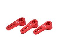LUCKDANO 25T Servo Horn Metal Steering Arm, RC Servo Arm Industrial Material 3pcs for 1/8 1/10 RC Car Upgrade Parts (Red)