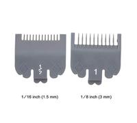 LUCKDANO 2PCS Cutting Guide Comb Set for Hairdressing - Compatible with Electric Hair Clipper - 1.5mm & 3mm Durable PP Guide Combs in Black, Gray, Pink (Grey)