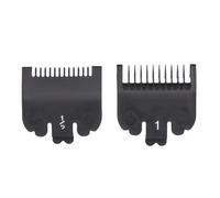 LUCKDANO 2PCS Cutting Guide Comb Set for Hairdressing - Compatible with Electric Hair Clipper - 1.5mm & 3mm Durable PP Guide Combs in Black, Gray, Pink (Black)