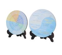 LUCKDANO 2pcs Feelings Wheel Emotions Chart with Stand - Premium Poplar Wood for Décor - Colorful, Easy-to-Read Emotional Intelligence Tool for Home & Office