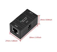 LUCKDANO 2PCS RJ45 POE Power Supply Module Injector - High Stability Ethernet Adapter for IP Cameras & Other POE Devices - DC Power Input 5-48V, 2000mA (Black)