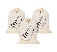 LUCKDANO 3 Pcs Linen Bread Bags - Reusable Drawstring Bread Container for Homemade, Fruit & Vegetable Storage, 40x30cm