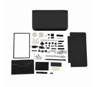 LUCKDANO 3DS XL Full Housing Case Cover Shell Repair Parts Replacement Kit with Buttons Switches Rubber Pads for 3DS XL Systems (Black)