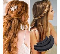 LUCKDANO 3Pcs Hair Volume Increase Pads - Foam Sponge Bun Maker for Effortless Hair Styling - 3 Size Options Black Accessories (Bag)