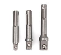 LUCKDANO 3Pcs Set Impact Drill Bits SDS PLUS Socket Adapter Converter 1/4 3/8 1/2 with Chrome Vanadium Steel Adaptors for Power Tool Application