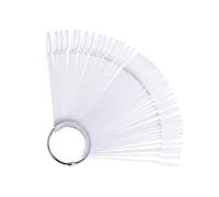 LUCKDANO 50Pcs Fan Shaped Nail Polish Palettes, Plastic Lightweight Display Card for Nail Art Practice, with 50 Flower (common #02)