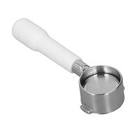 LUCKDANO 51mm Bottomless Portafilter, 51mm 2 Ears Bottomless Portafilter 2 Ears Coffee Filter Handle Replacement for ECO310 (White)