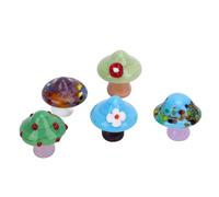 LUCKDANO 5PCS Miniature Mushroom Statue Set - Premium Resin Miniature Mushroom Ornaments For Garden and Glass Container Decoration