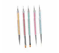 LUCKDANO 5pcs Nail Art Brush Pen Set - Professional Manicure Tools for DIY Painting, Durable Plastic, Ideal for Home and Salon Use