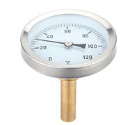 LUCKDANO 63mm Aluminum Horizontal Dial Thermometer - Temperature with 0-120°C Range - & Easy-to-Read Ideal for Cooking, Heating, and Industry Use