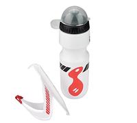 LUCKDANO 650ml Water Bottle, Food Grade Polyethylene with Bicycle Holder Cage Bracket, for Cycling Mountain Bikes (White)