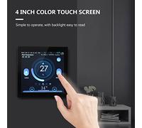 LUCKDANO 85-275V Wi-Fi Smart Thermostat, Programmable Controller with Voice Control & APP Remote, 4.0" Touchscreen, 5+2/6+1/7 Days Schedule, PM2.5 and Humidity Display (Electric Floor Heating)