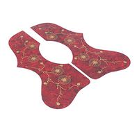 LUCKDANO Acoustic Guitar Pickguard, Delicate Patte Contains Two Guitar Guards to Avoid Scratches on the Due to Picks and Nails (Red)