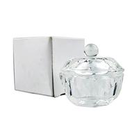 LUCKDANO Acrylic Liquid Powder Dappen Dish Bowl with Lid - Elegant Crystal Glass Cup for Nail Art Professionals & Home Manicure Care Tool