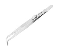 LUCKDANO Adjustable Stainless Steel Jewelry Tweezers for Gem Identification and Diamond Grading (Curved Tweezers)