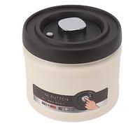 LUCKDANO Airtight Vacuum Sealed Coffee Container - 304 Stainless Steel Food Storage Solution for Coffee Beans, Tea, & Nuts - Easy Press Seal Design (750ML Beige)