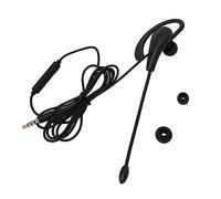 LUCKDANO Around the Ear Single Ear Headset with Microphone - Noise Canceling Monaural Earpiece for Call Centers and Offices | Lightweight and Comfortable Design | Plug and Play Convenience (3.5mm)