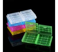 LUCKDANO Battery Holder Size 5 Colors Multifunctional Transparent Hard Plastic Battery Storage Case Holder for AA/AAA Batteries - Keep Your Batteries Organized - Durable and Portable