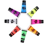 LUCKDANO Blacklight Fluorescent Body Paint Set Makeup Gorgeous Neon Effect Nightclub Party Halloween Concerts 10ml Capacity Blue White Red Pink Purple Orange Yellow Green
