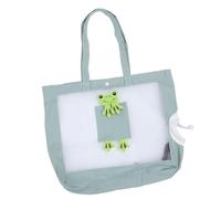 LUCKDANO Breathable Mesh Canvas Sturdy Cat Carrier Handbag Soft Comfortable Traveling Pet Bag Purse for Outdoor, Lively Pets Stick Heads Out, Breathing Freely (Green Style)