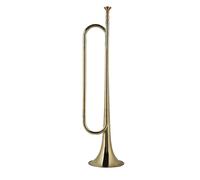 LUCKDANO Bugle, Brass Instruments Cavalry Trumpet with 20.5in Length and 4.8in Speaker Diameter Brass Trumpet Bugle Horn for School Band Students Beginner Orchestra Music