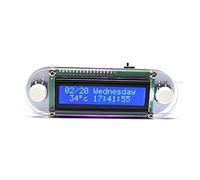 LUCKDANO Candlelight Effect LCD1602 Digital Clock with Vibration Alarm & Custom Reminders - Easy Assembly, Accurate DS1307 Chip, Pink LED Creator