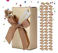 LUCKDANO Candy Boxes for Champagne Color Gift Boxes with Bowknot | Elegant Souvenirs for Weddings and Parties | Versatile Candy for Various Occasions (wedding small golden bow)