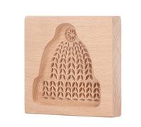 LUCKDANO Carved Wooden Cookie Carved Wooden Cookie Cutter Mold - Christmas Tree Shape Gingerbread Press Stamp - Beech Wood - Easy to Use and - Perfect for Cookies, (Hat 15x8.5x30.5cm)