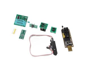 LUCKDANO CH341A USB Programmer 24 25 Series SOP8 Test Clamp/Holder with 1.8V Adapter & DIP8 Converter Module - Fast Programming for Electronics Applications