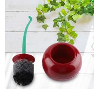 LUCKDANO Cherry-Shaped Toilet Brush Holder Set - Sturdy Tool for Deep, Portable Canister Included, Sanitary Design for Easy Use, Great Bathroom Décor - Deep Red (Dark Red)
