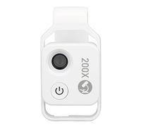 LUCKDANO Clamp/Holder on Phone 200X Phone Mini Microscope - Compact Clamp/Holder Design with LED Light and CPL Polarizer for Enhanced Observation of Gems & Metals - Compatible with Smartphones (White)