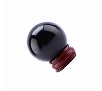 LUCKDANO Crystal Ball, Crystal Sphere Black Obsidian with Wooden Stand Healing Divination Sphere Sculpture Figurine Gemstone Ball Feng Shui Chakra Aura for Home Desk Decor
