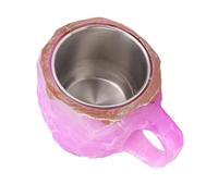 LUCKDANO Crystal Mugs Imitation Mineral Crystal Coffee Mug 320ml Luxury Decorative Coffee Cup with Stainless Steel Liner for Home Office - Elegant Purple Design (Purple)