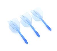 LUCKDANO Dart Flights for 3 Pcs Integrated Transparent Shafts and Flights Standard Shape - Break, At 90-Degree Angle, Compatible with 2BA Thread, ABS Material (Blue)