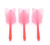 LUCKDANO Dart Flights for 3 Pcs Integrated Transparent Shafts and Flights Standard Shape - Break, At 90-Degree Angle, Compatible with 2BA Thread, ABS Material (Red)