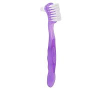 LUCKDANO Denture Brush, Effectively Cleans and Removes 99% Plaque, Soft Brush Hair Prevents Calculus, Ergonomic Handle for Partial Half Complete Dentures, with Portable Travel Cas (Purple)